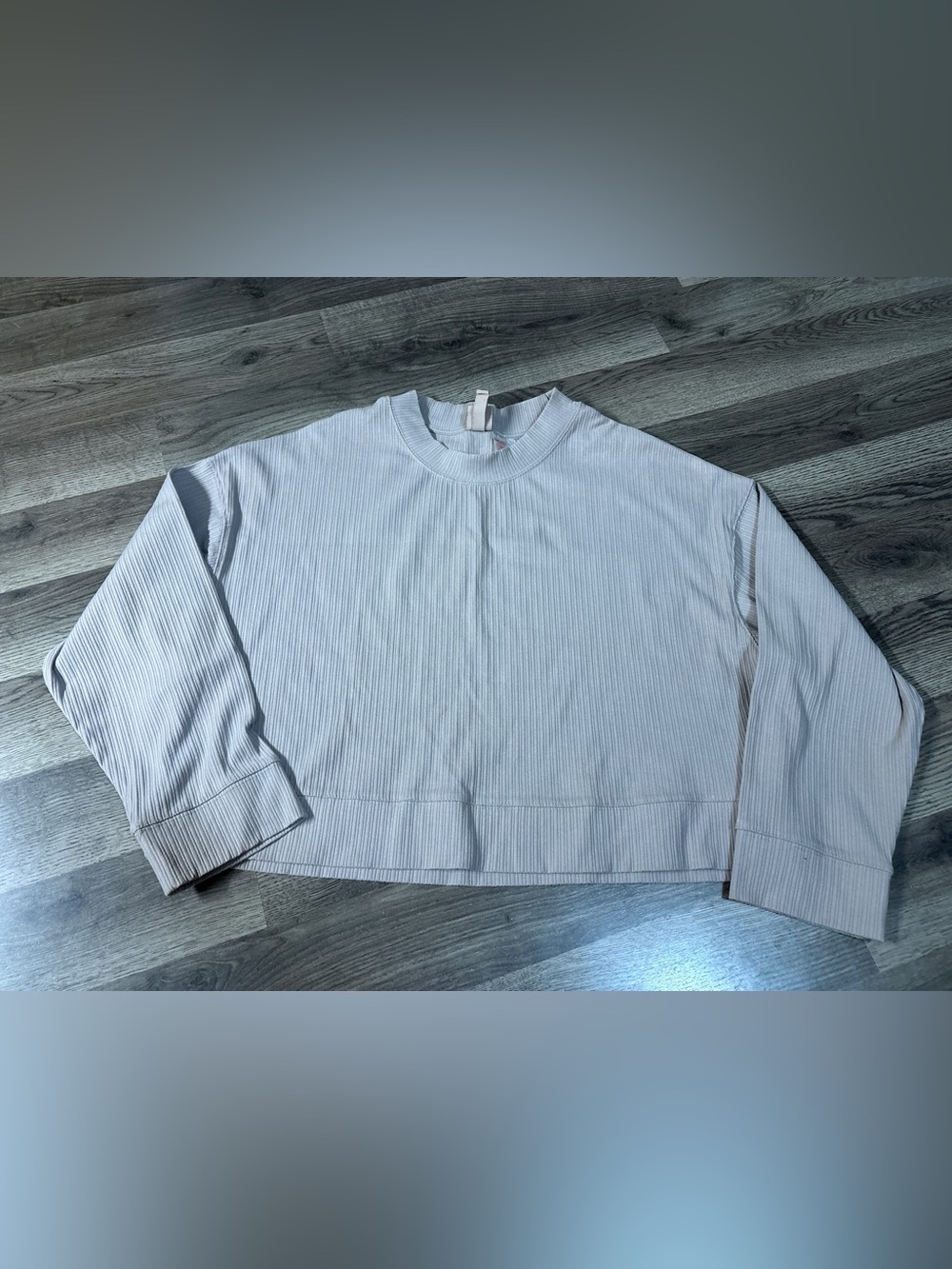 H&M Light Beige Ribbed Crewneck Sweater